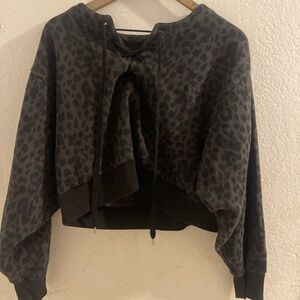 Victoria's Secret Gray and Black Velvet Cropped Jacket